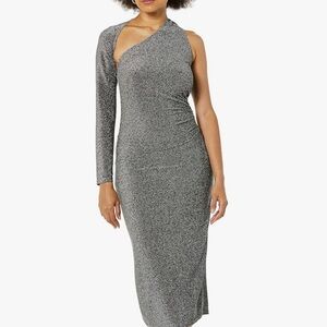 TEREA Chic One-Shoulder Silver Dress NWT